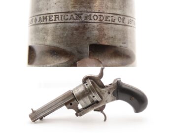 Antique LEFAUCHEUX Style Model of 1878 “THE GUARDIAN” 9mm PINFIRE Revolver Belgian SELF DEFENSE Sidearm with HARDWOOD GRIP