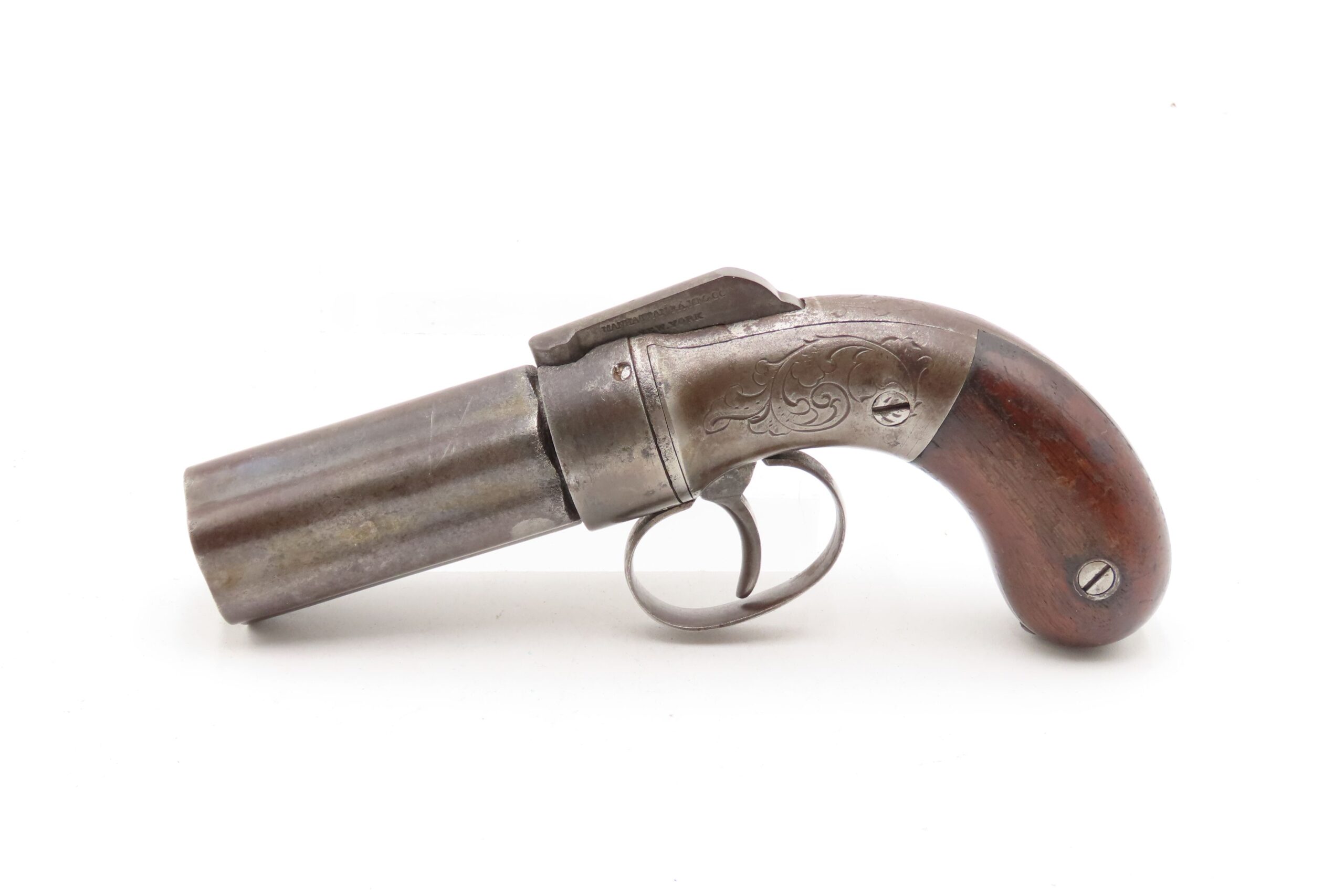 ANTEBELLUM / CIVIL WAR Era Antique MANHATTAN Percussion PEPPERBOX Revolver 6-Shot SELF DEFENSE Gun Made in Norwich, Conn. - Image 3