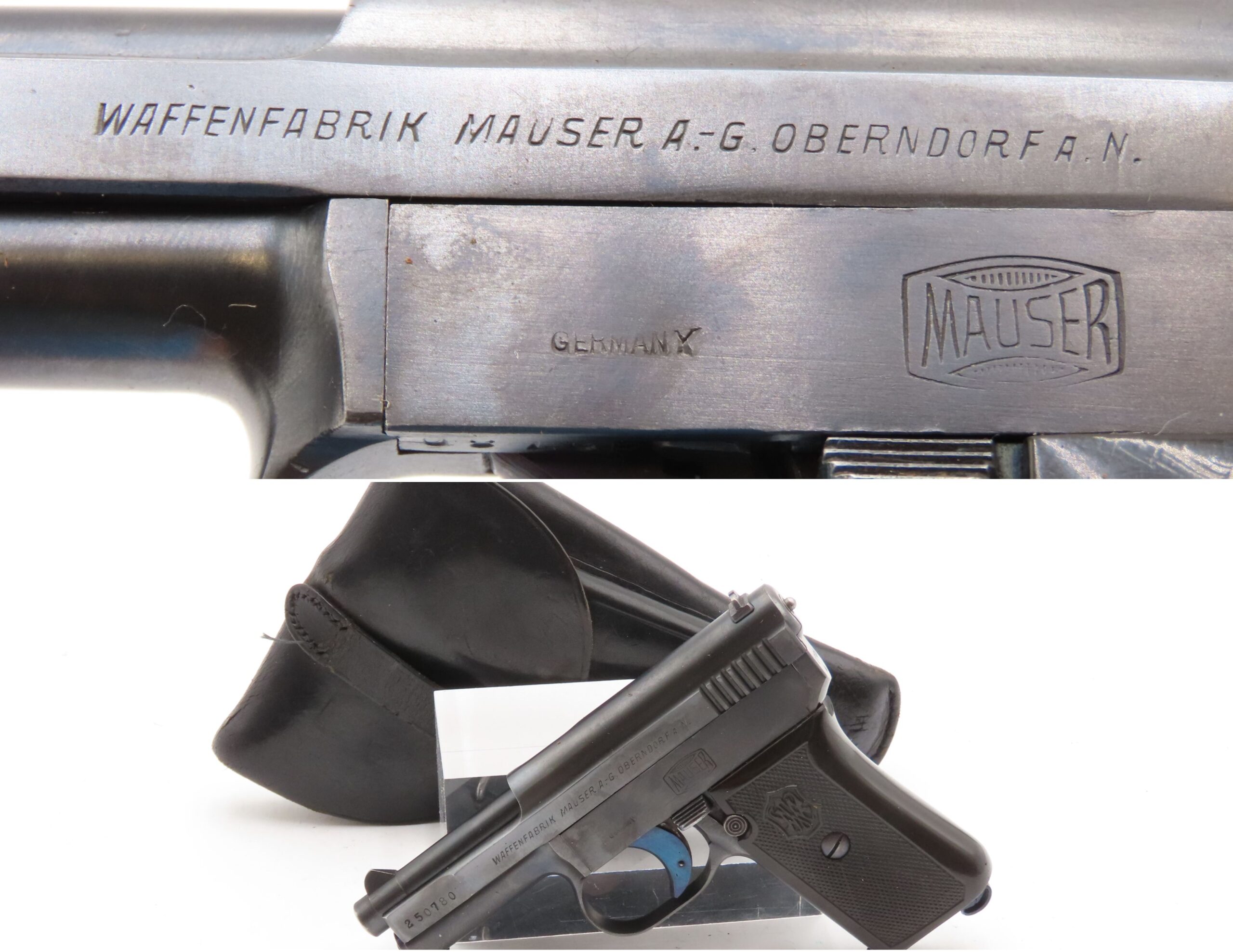 Mauser M1910 6.35mm Semi-Automatic C&R POCKET Pistol w/HOLSTER & EXTRA MAG German Side Arm Chambered in .25 ACP Browning Auto