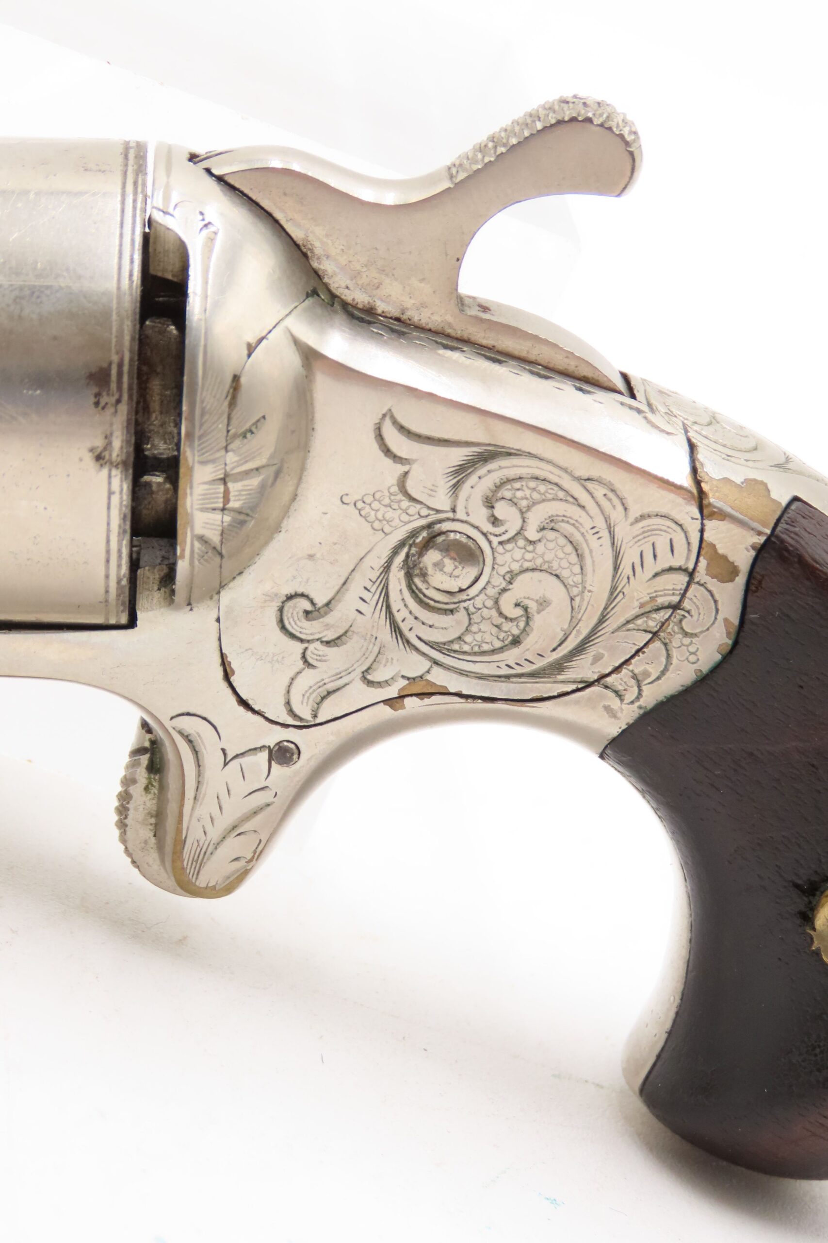 ENGRAVED CIVIL WAR Antique NATIONAL ARMS Moore’s Patent Teat-Fire Revolver Handgun that Circumvented S&W’s ROLLIN WHITE Patent - Image 5