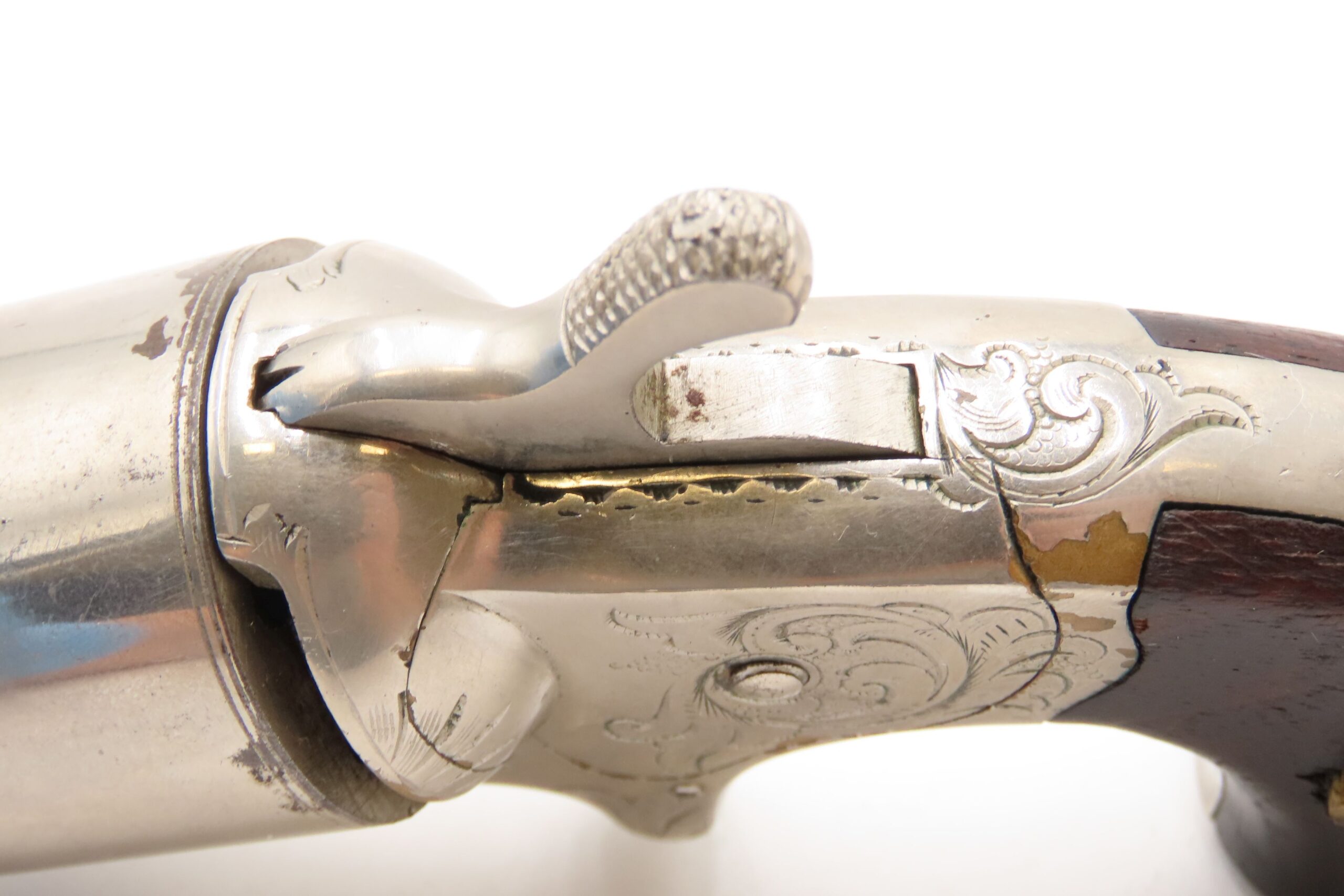 ENGRAVED CIVIL WAR Antique NATIONAL ARMS Moore’s Patent Teat-Fire Revolver Handgun that Circumvented S&W’s ROLLIN WHITE Patent - Image 8
