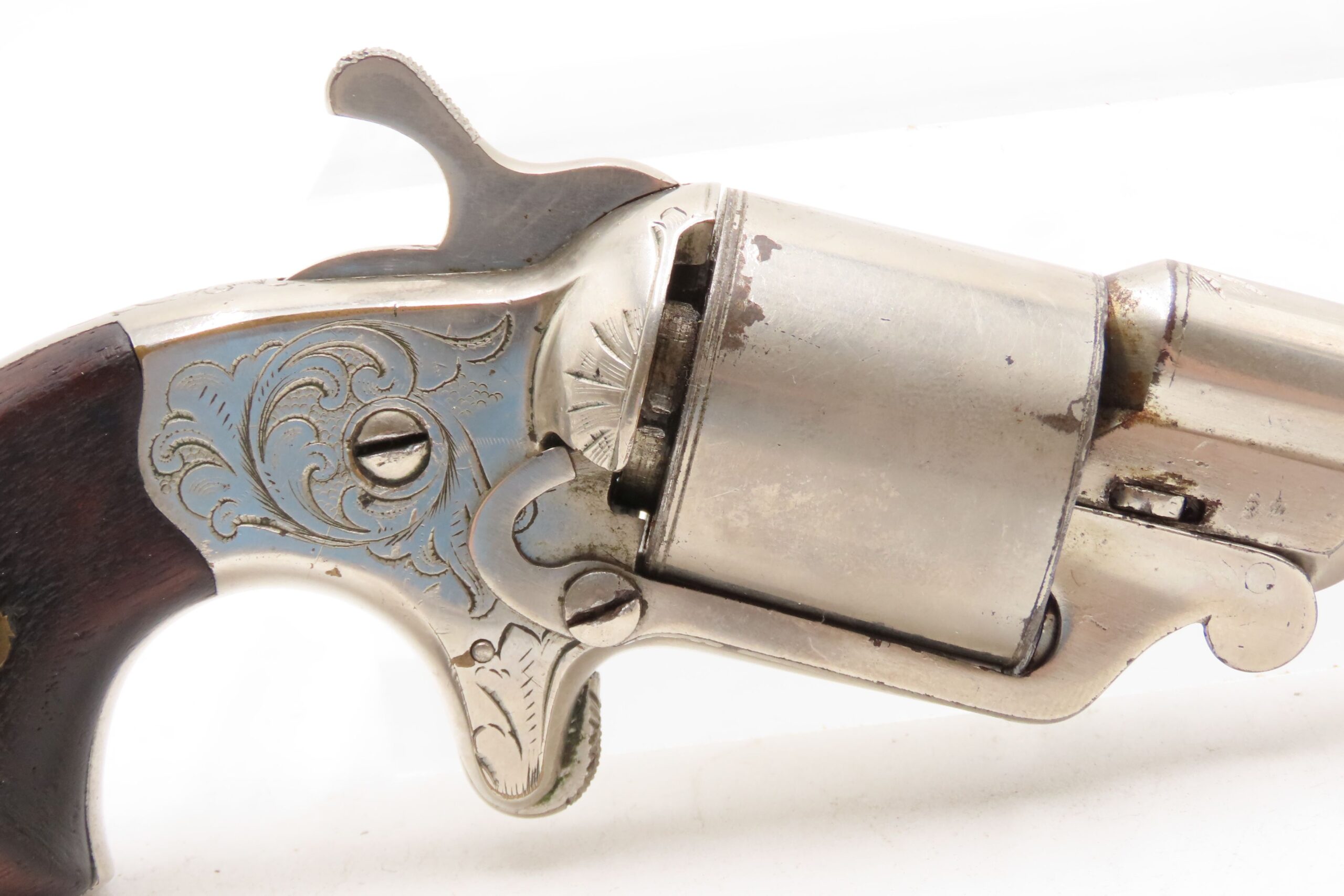 ENGRAVED CIVIL WAR Antique NATIONAL ARMS Moore’s Patent Teat-Fire Revolver Handgun that Circumvented S&W’s ROLLIN WHITE Patent - Image 17