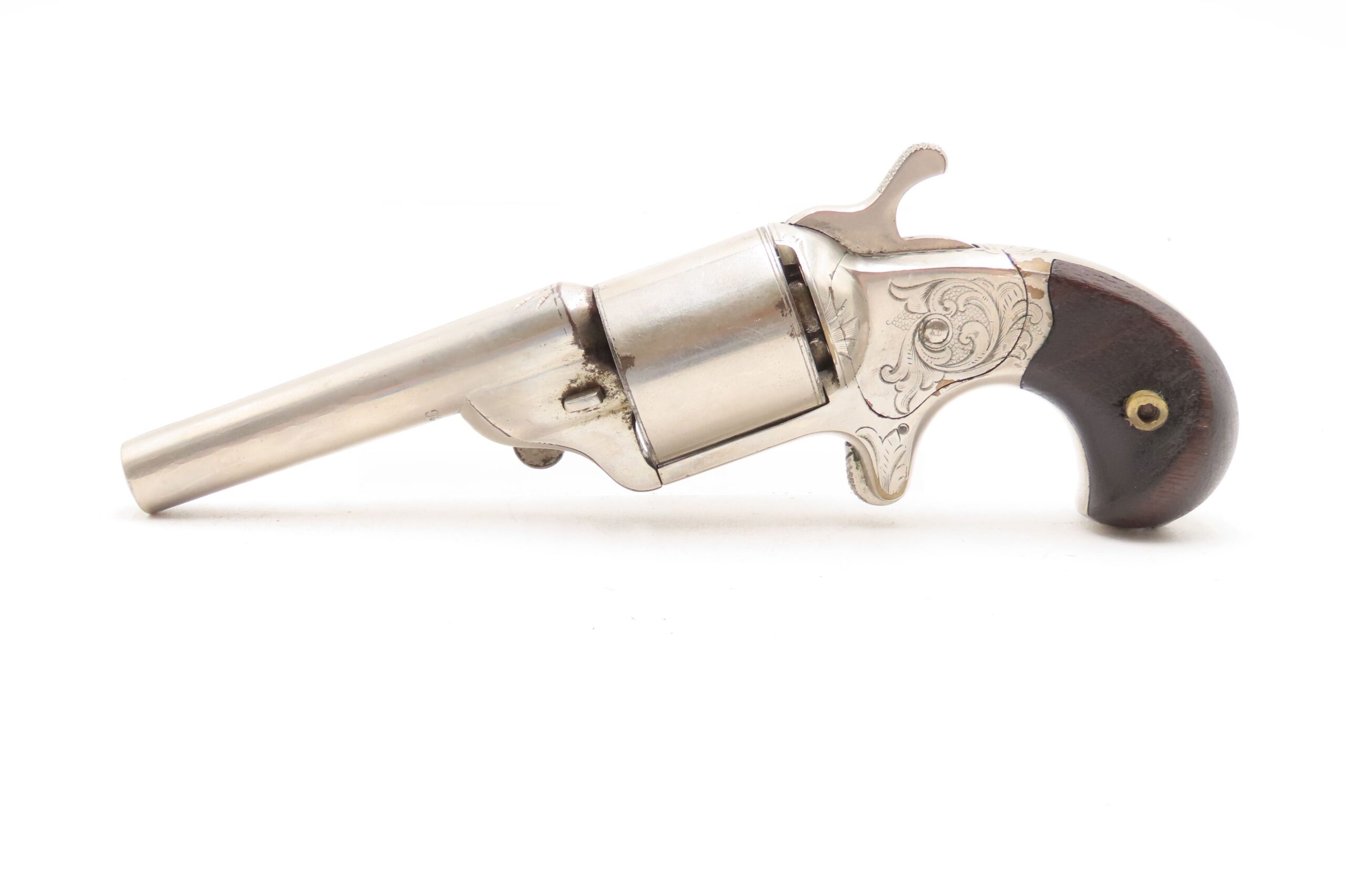 ENGRAVED CIVIL WAR Antique NATIONAL ARMS Moore’s Patent Teat-Fire Revolver Handgun that Circumvented S&W’s ROLLIN WHITE Patent - Image 3