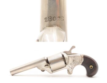 ENGRAVED CIVIL WAR Antique NATIONAL ARMS Moore’s Patent Teat-Fire Revolver Handgun that Circumvented S&W’s ROLLIN WHITE Patent