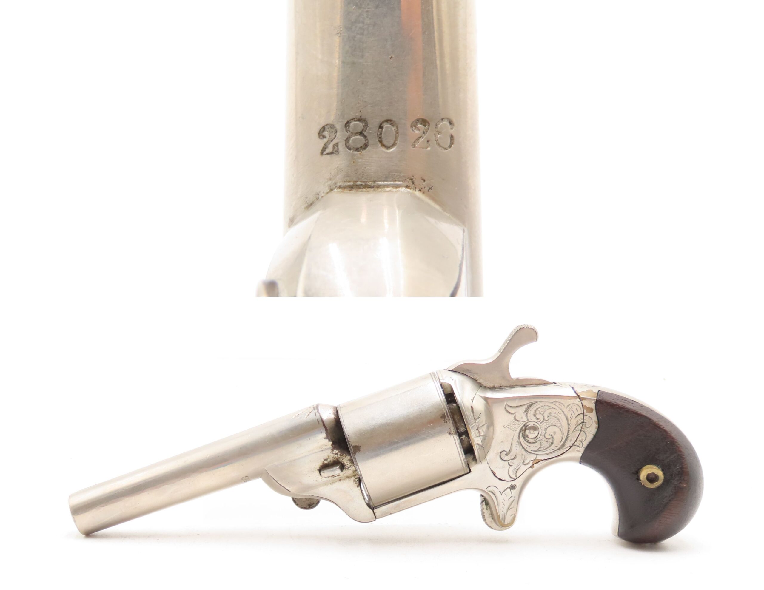 ENGRAVED CIVIL WAR Antique NATIONAL ARMS Moore’s Patent Teat-Fire Revolver Handgun that Circumvented S&W’s ROLLIN WHITE Patent