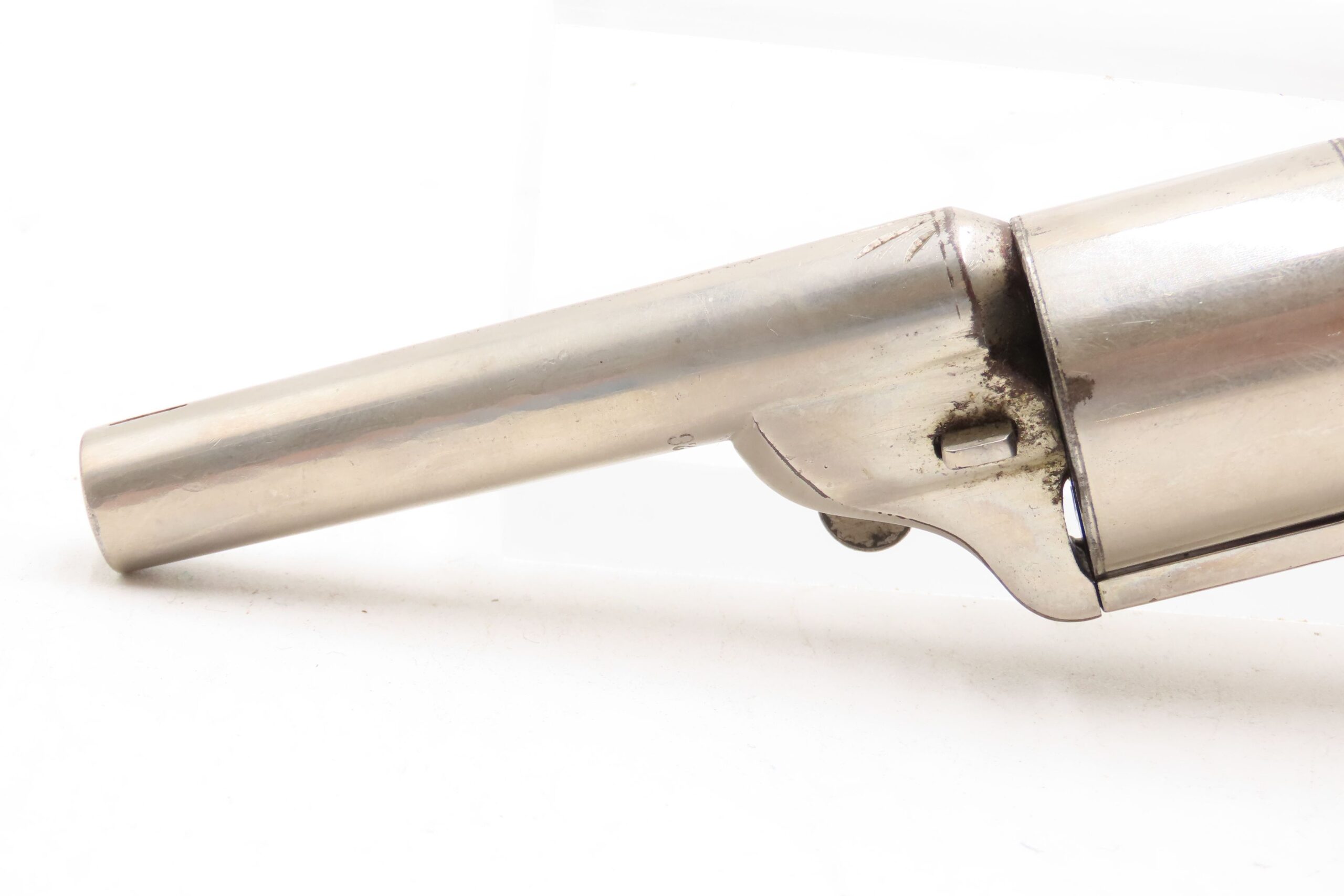 ENGRAVED CIVIL WAR Antique NATIONAL ARMS Moore’s Patent Teat-Fire Revolver Handgun that Circumvented S&W’s ROLLIN WHITE Patent - Image 6