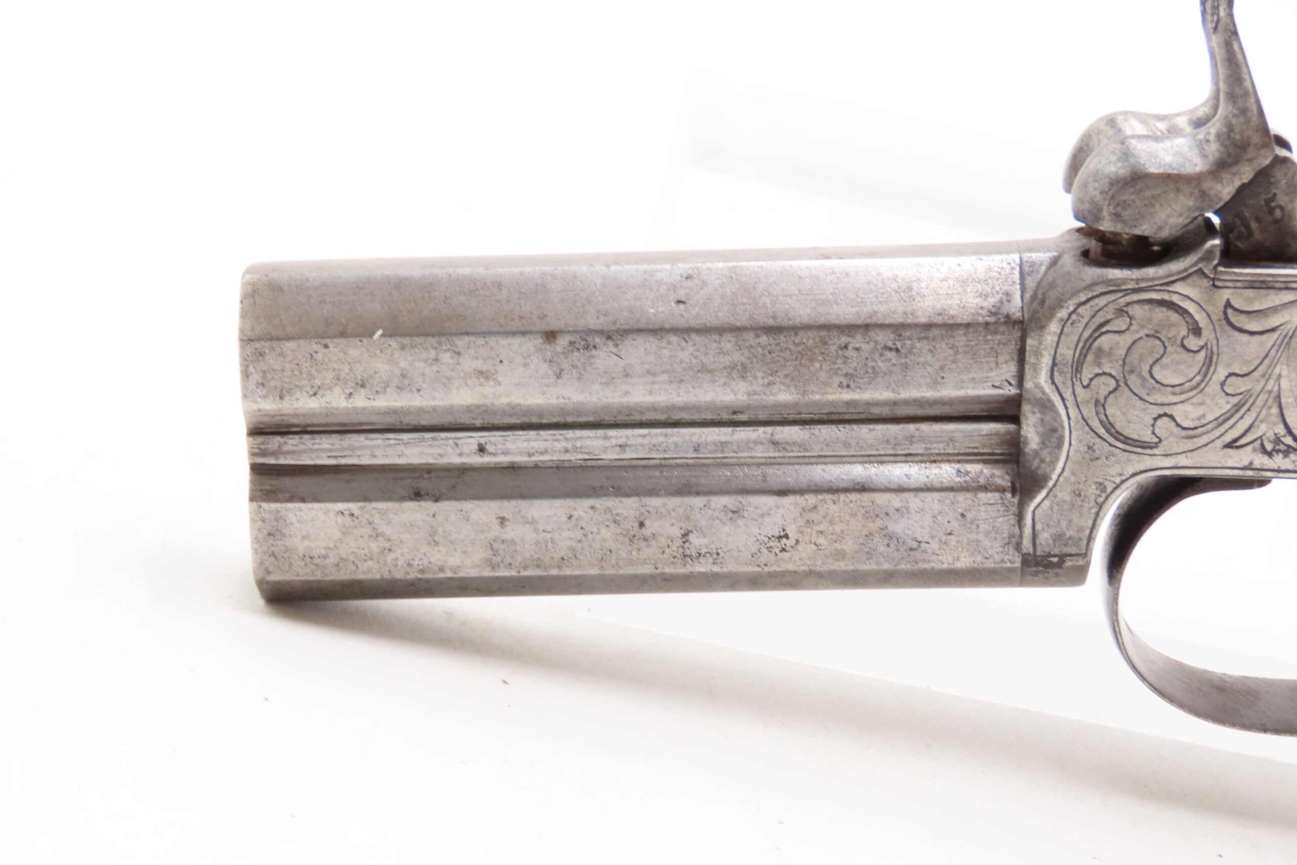 DOUBLE BARREL Antique OVER/UNDER Boxlock .45 Percussion SELF DEFENSE Pistol - Image 6