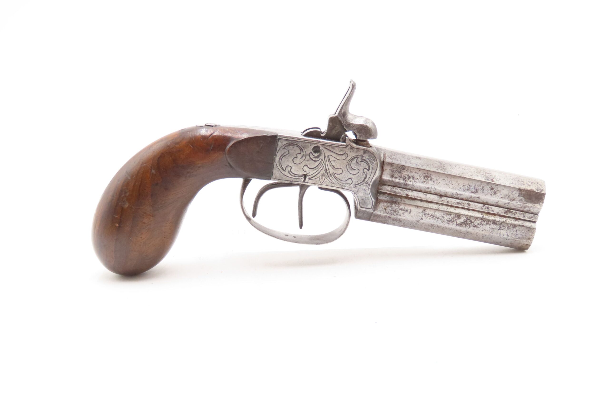 DOUBLE BARREL Antique OVER/UNDER Boxlock .45 Percussion SELF DEFENSE Pistol - Image 15