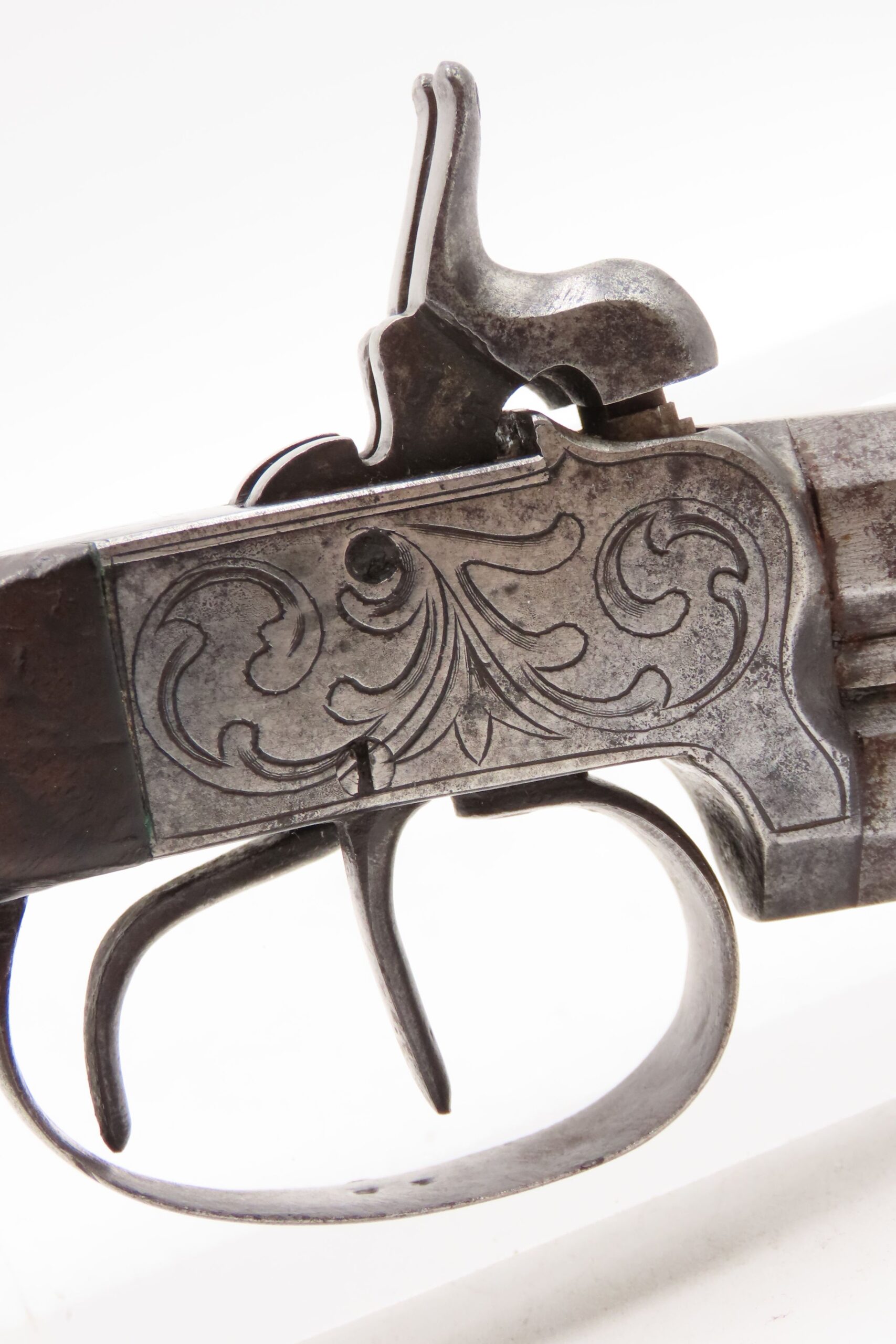 DOUBLE BARREL Antique OVER/UNDER Boxlock .45 Percussion SELF DEFENSE Pistol - Image 17