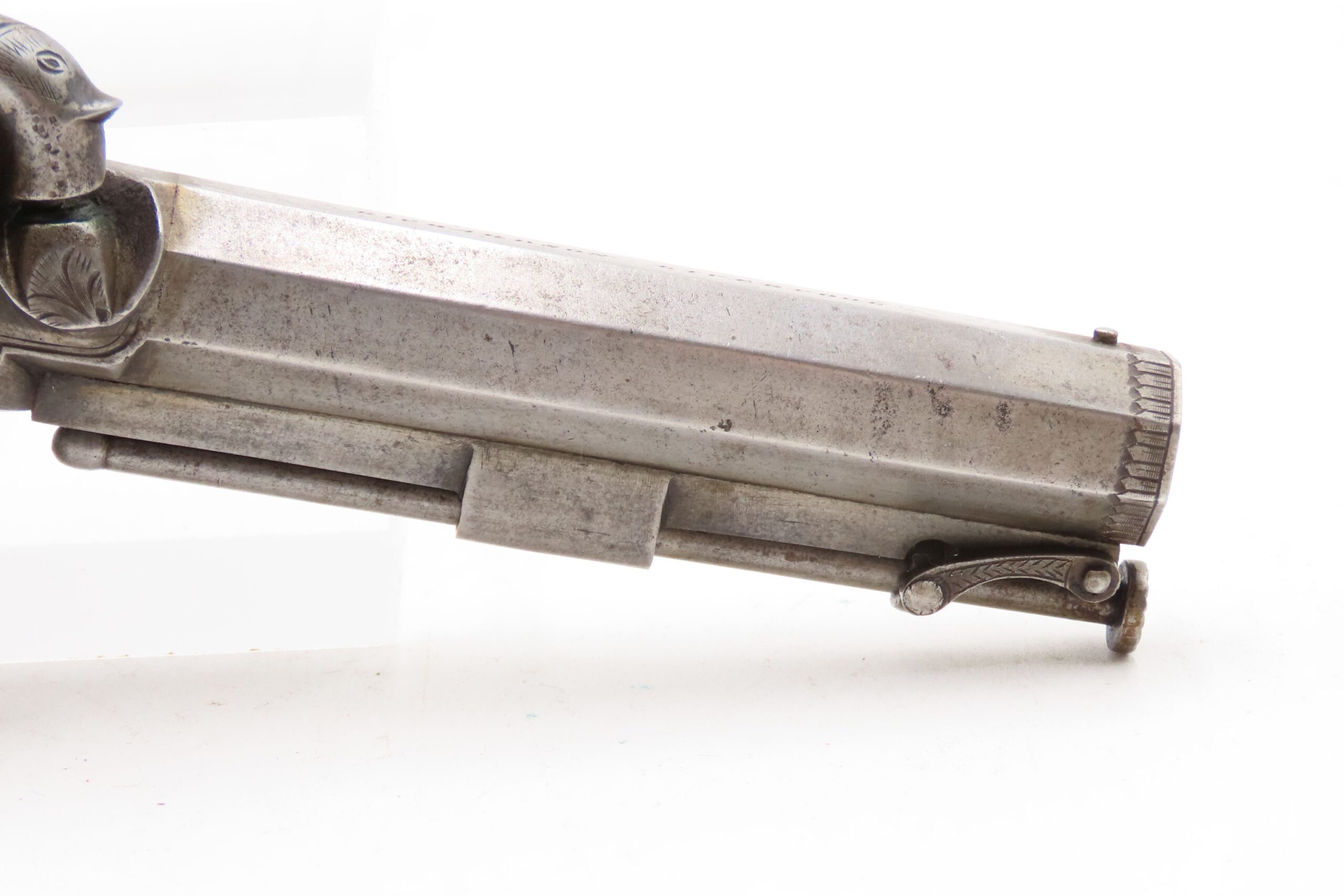 ENGRAVED Antique British RICHARDSON Boxlock Percussion SELF DEFENSE Pistol “LIVERPOOL” 1840s SIDEHAMMER Coat/Pocket Pistol - Image 6