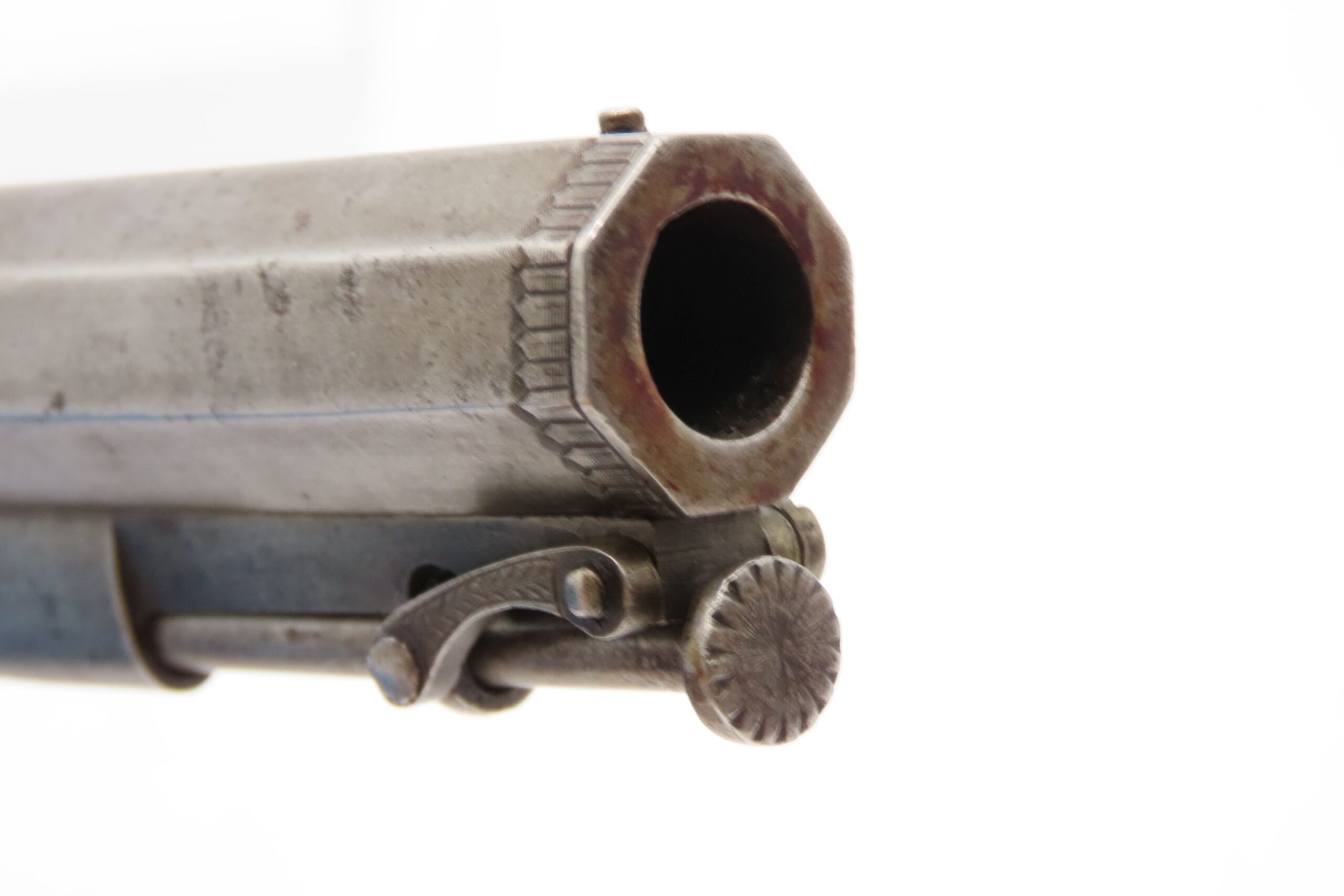 ENGRAVED Antique British RICHARDSON Boxlock Percussion SELF DEFENSE Pistol “LIVERPOOL” 1840s SIDEHAMMER Coat/Pocket Pistol - Image 7