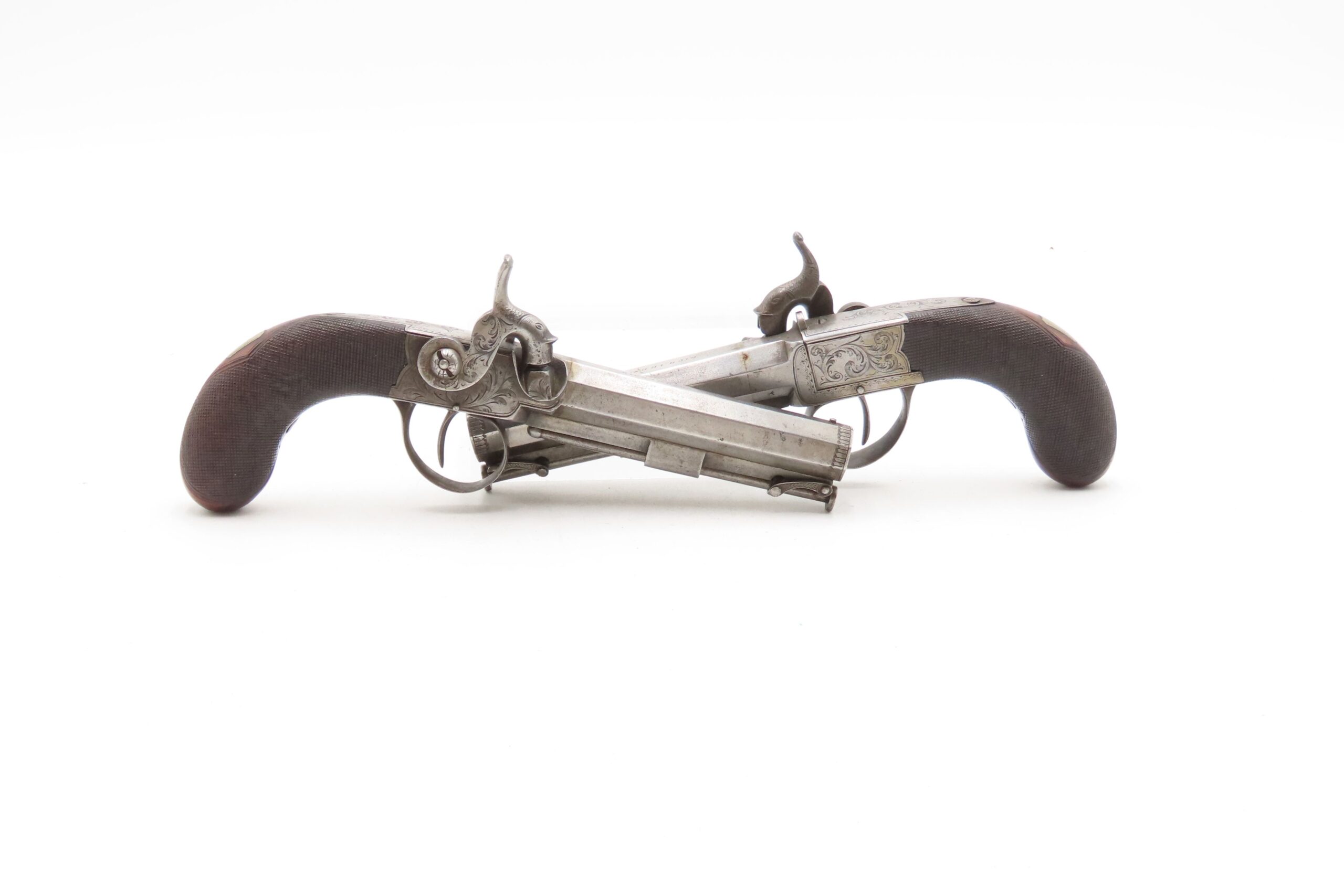 ENGRAVED Antique British RICHARDSON Boxlock Percussion SELF DEFENSE Pistol “LIVERPOOL” 1840s SIDEHAMMER Coat/Pocket Pistol - Image 19