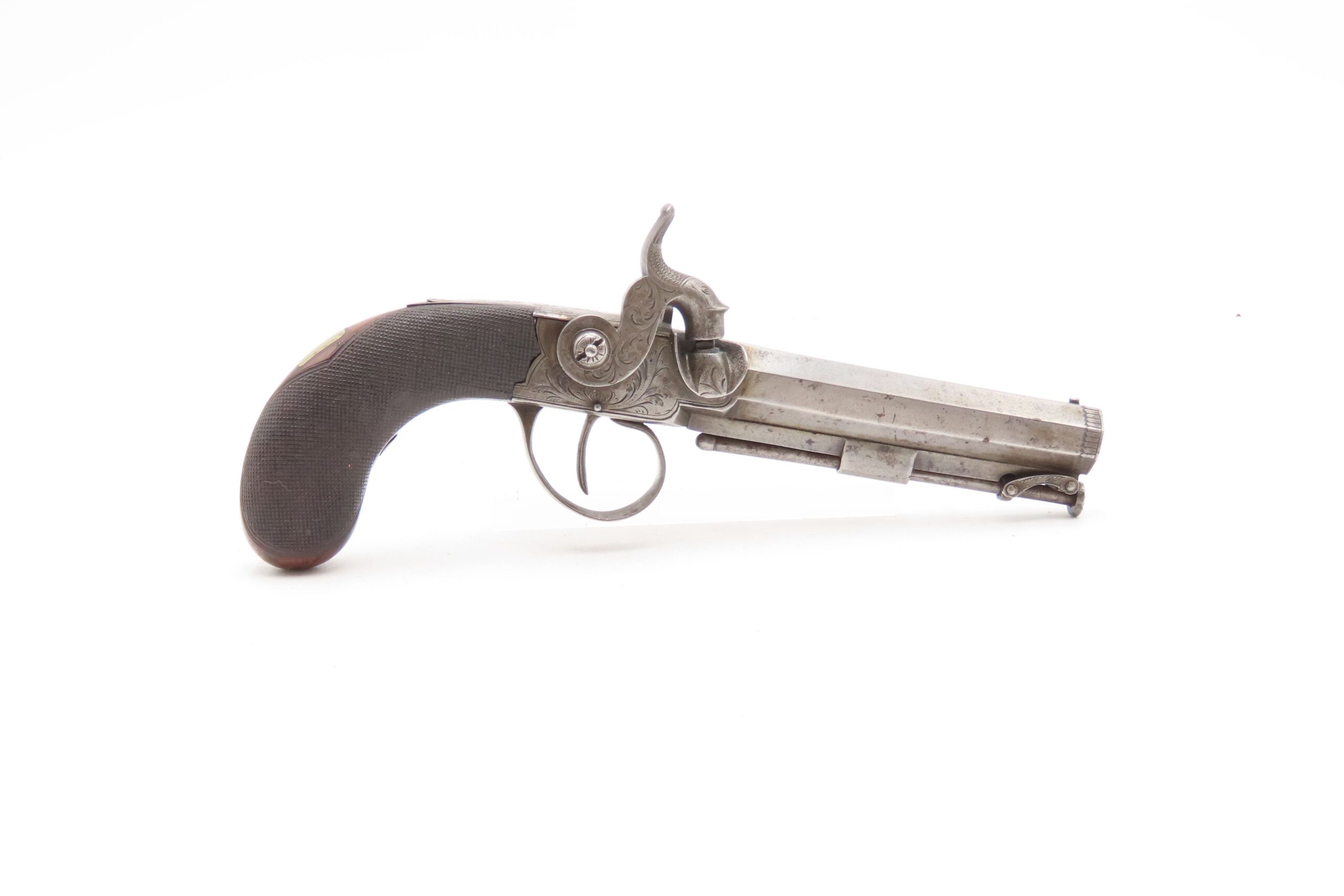 ENGRAVED Antique British RICHARDSON Boxlock Percussion SELF DEFENSE Pistol “LIVERPOOL” 1840s SIDEHAMMER Coat/Pocket Pistol - Image 20