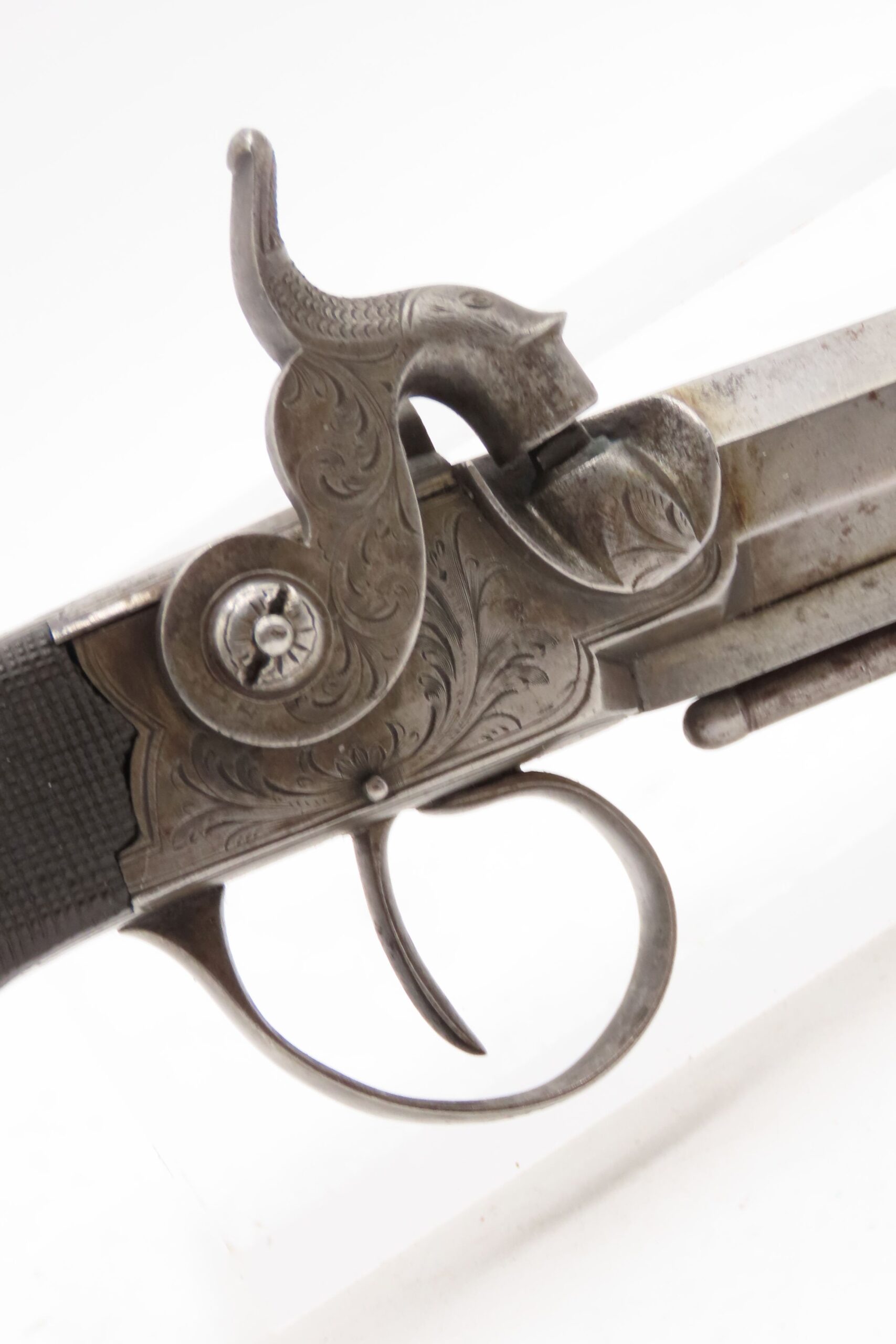 ENGRAVED Antique British RICHARDSON Boxlock Percussion SELF DEFENSE Pistol “LIVERPOOL” 1840s SIDEHAMMER Coat/Pocket Pistol - Image 22