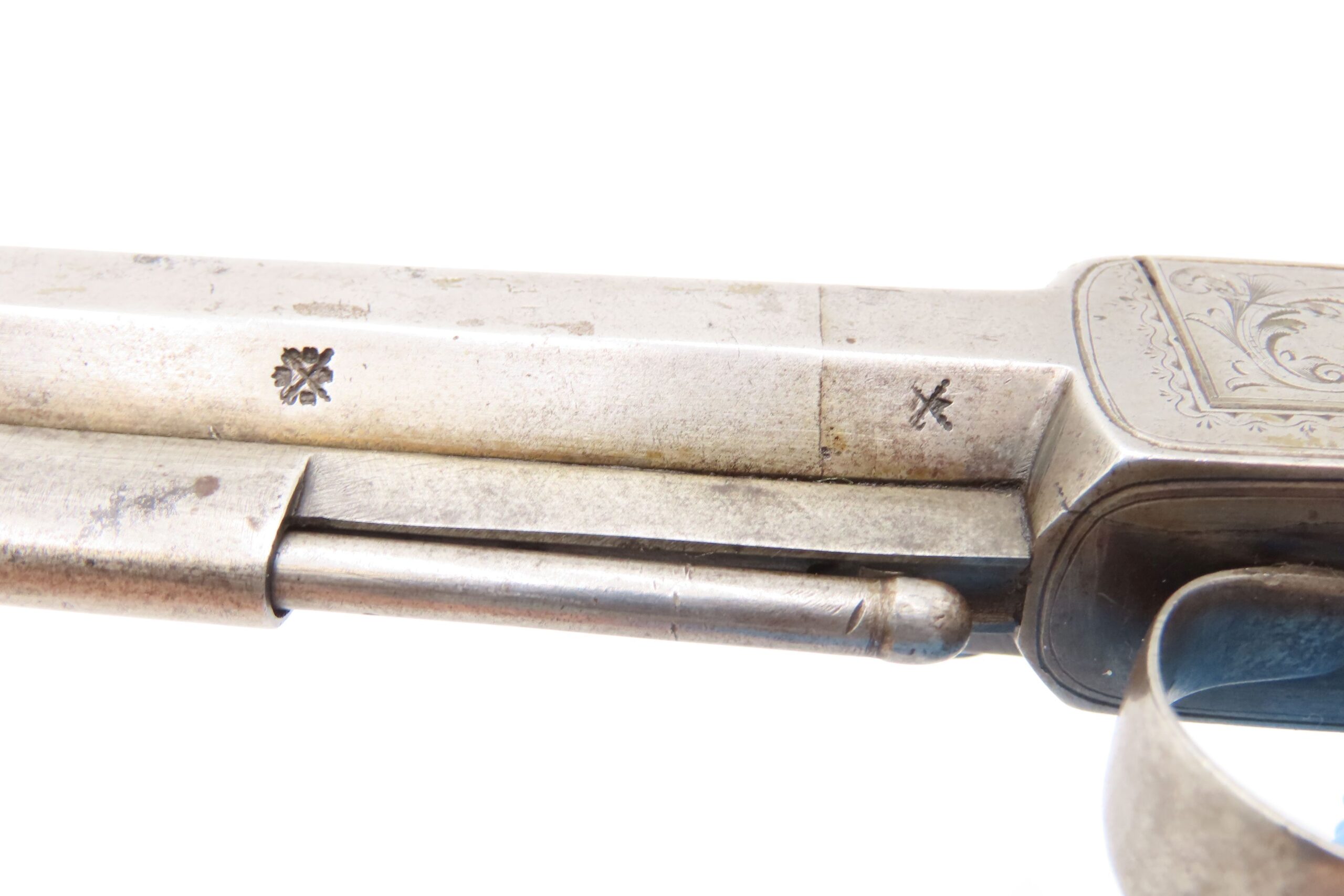 ENGRAVED Antique British RICHARDSON Boxlock Percussion SELF DEFENSE Pistol “LIVERPOOL” 1840s SIDEHAMMER Coat/Pocket Pistol - Image 28