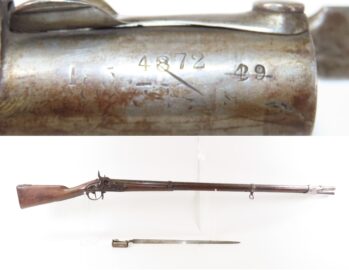 CIVIL WAR Era Antique PRUSSIAN “KONG” Marked Percussion MUSKET with BAYONET Used by both CONFEDERATE and UNION FORCES