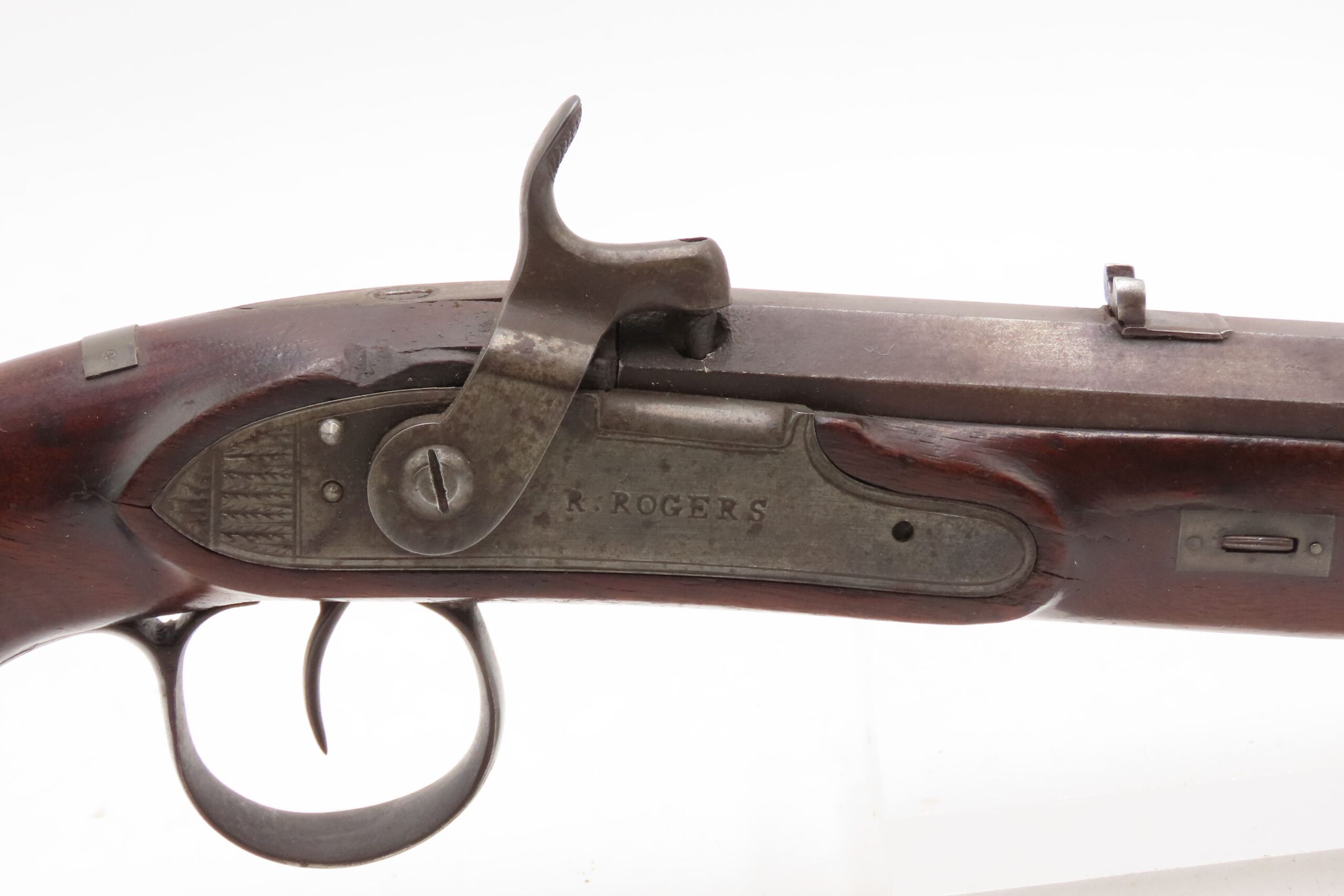 c1830s-40s R. ROGERS Rare PILL-PRIMED Antique TRANSITIONAL Utica, NY Pistol Also known as the “PILLOCK” Firing System - Image 17