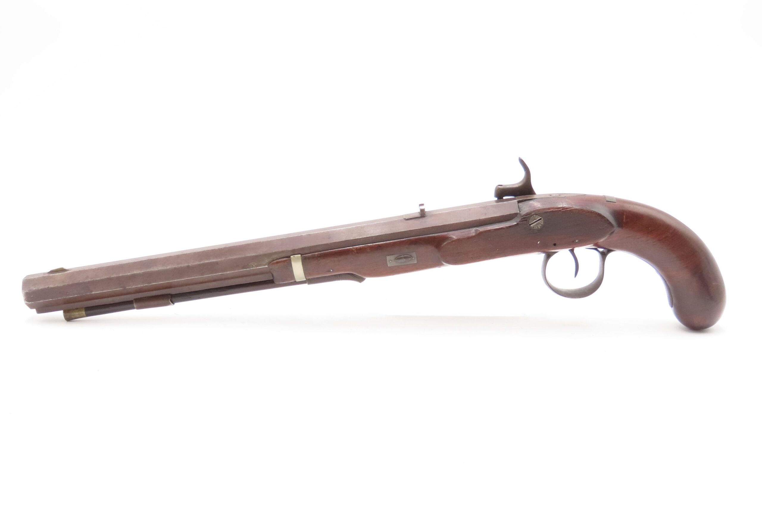 c1830s-40s R. ROGERS Rare PILL-PRIMED Antique TRANSITIONAL Utica, NY Pistol Also known as the “PILLOCK” Firing System - Image 6