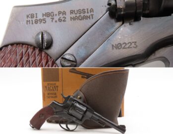 RUSSIAN WW II Era NAGANT M1895 TULA Arsenal 7.62 DA Revolver HOLSTER & BOX WORLD WAR II Handgun Made in 1938 w/MATCHING BOX