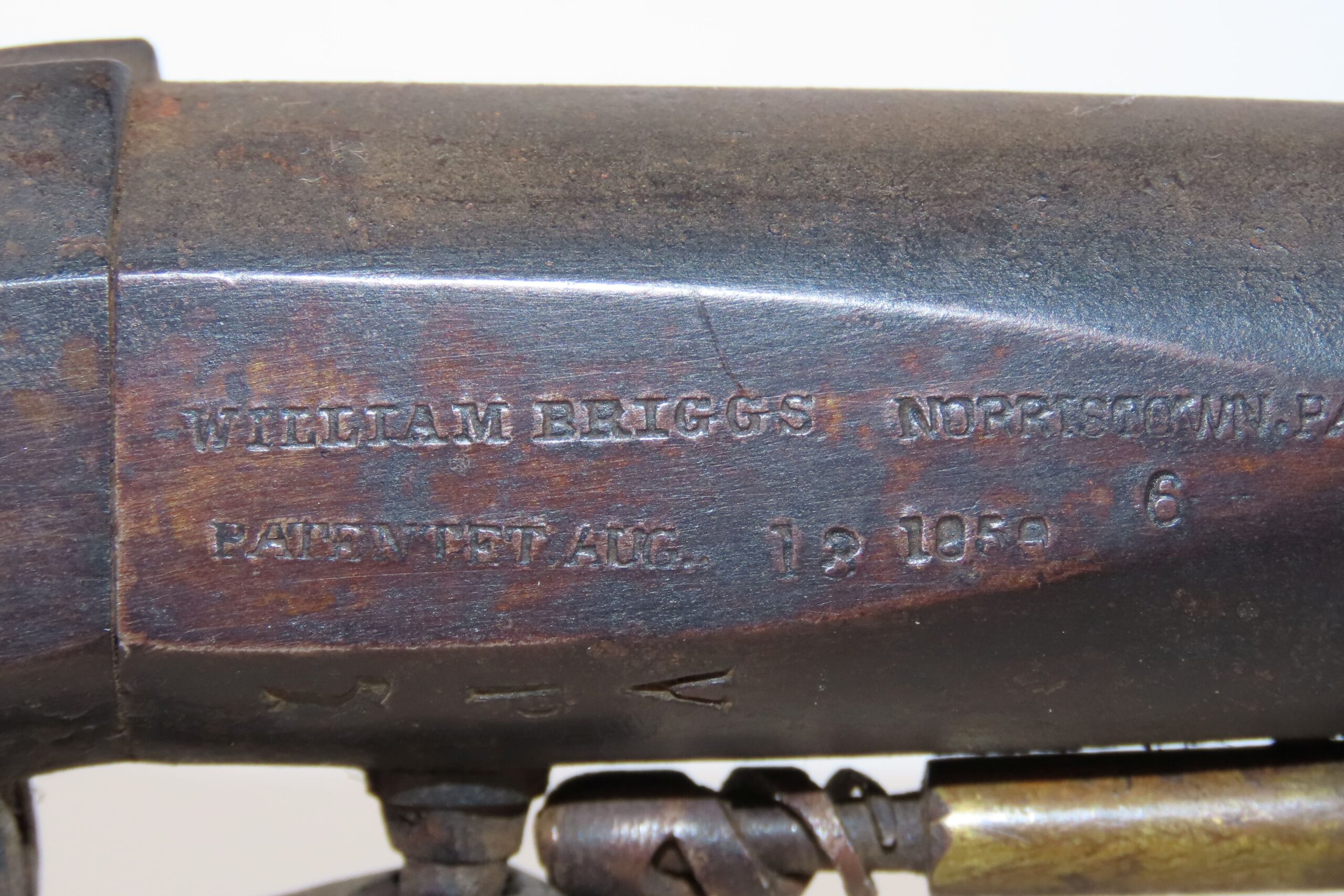 WILLIAM BRIGGS Antique ALL METAL Underhammer 14 Gauge Percussion SHOTGUN CIVIL WAR ERA with “V/P/Eagle Head” Barrel Proofs - Image 7