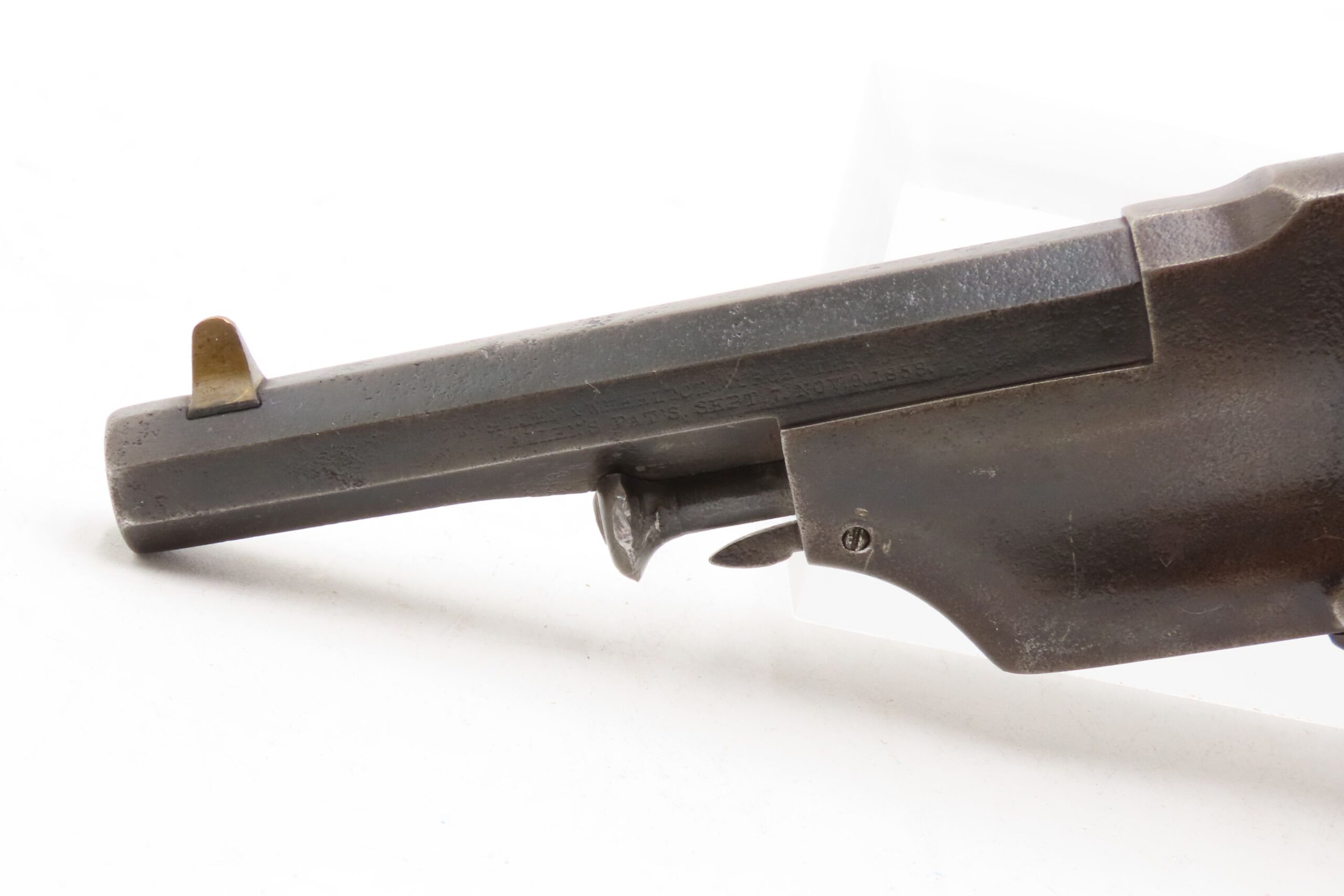 RARE CIVIL WAR Antique ALLEN & WHEELOCK Center Hammer LIPFIRE NAVY Revolver 1 of 250 .36 Cal. LIPFIRE Revolvers Made circa 1861 - Image 6