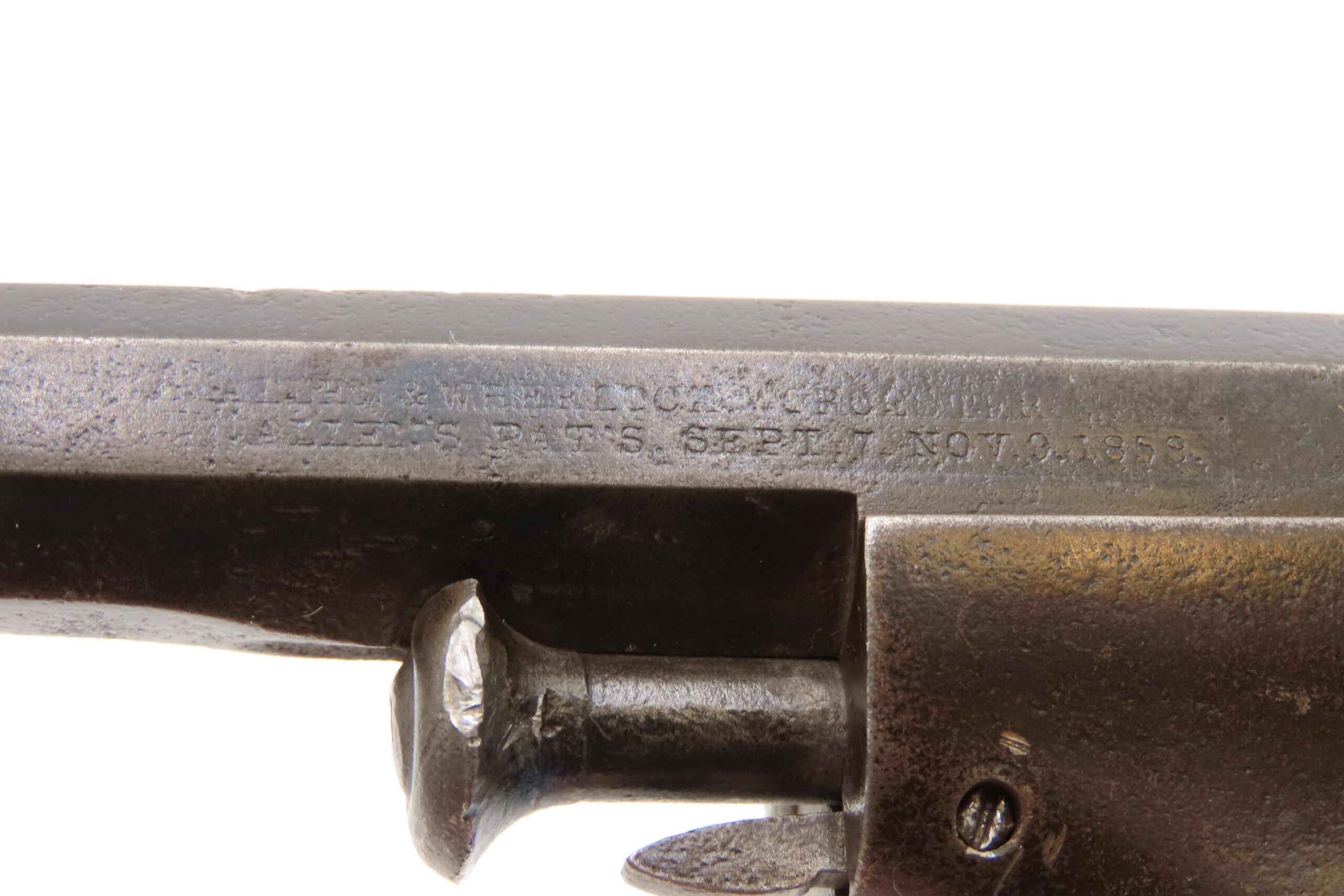 RARE CIVIL WAR Antique ALLEN & WHEELOCK Center Hammer LIPFIRE NAVY Revolver 1 of 250 .36 Cal. LIPFIRE Revolvers Made circa 1861 - Image 7