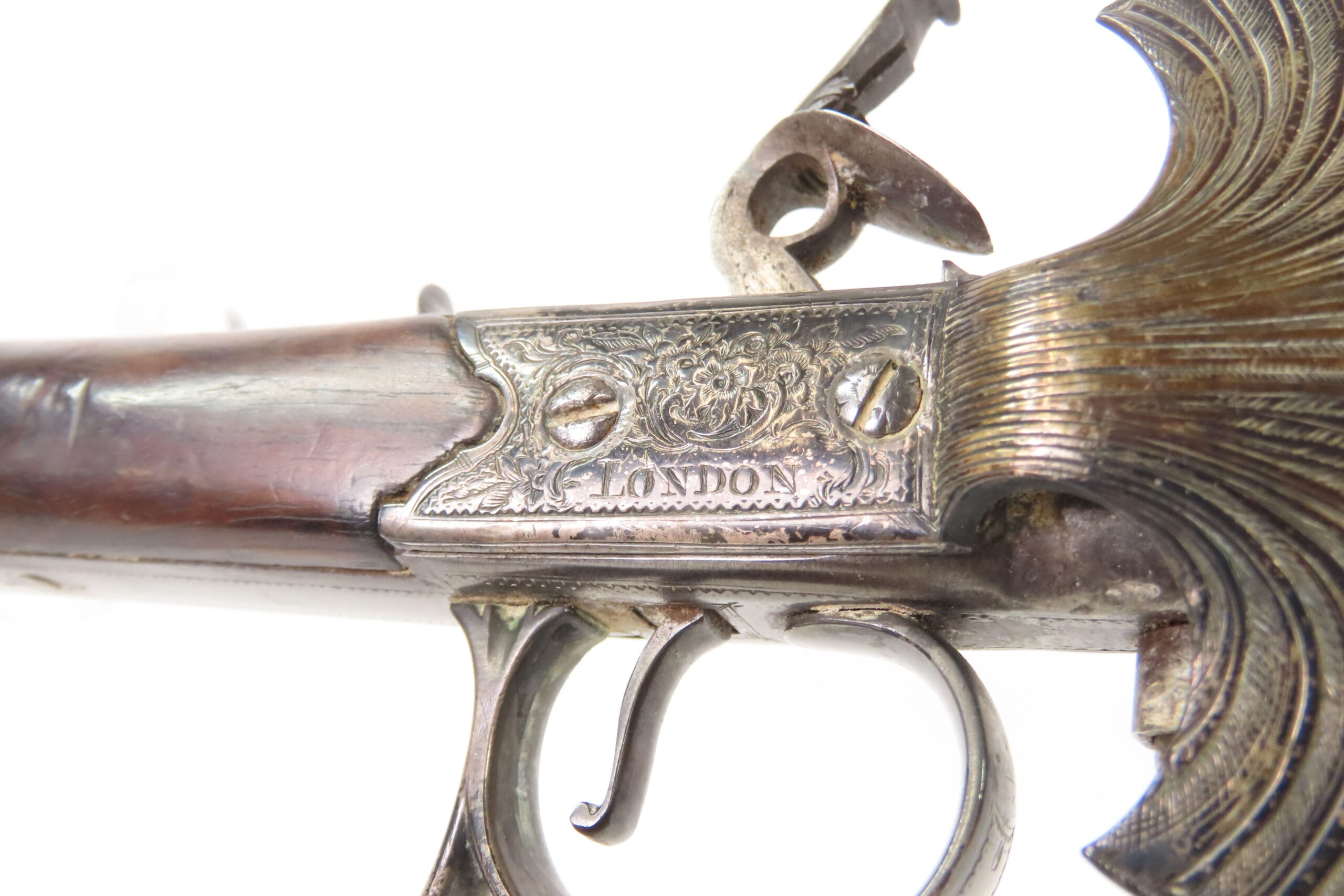 LONDON Antique CHARLES GRIERSON Silver Hilted Flintlock SWORD PISTOL .45 Gunmaker to His Majesty KING GEORGE III - Image 7