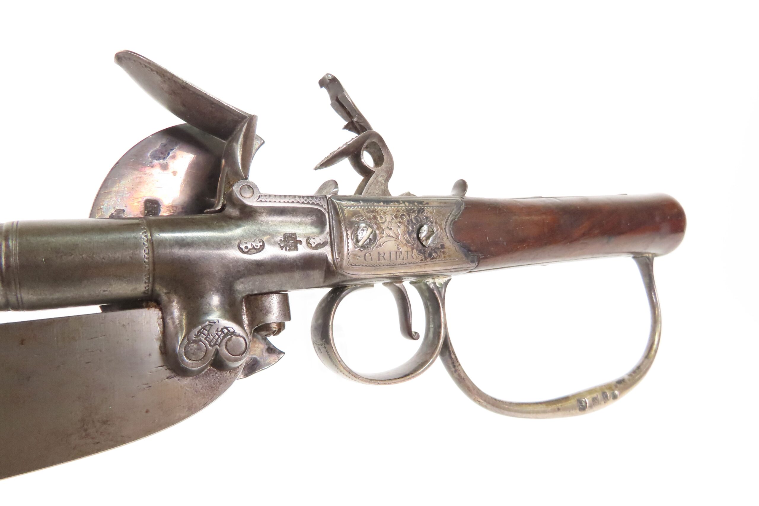 LONDON Antique CHARLES GRIERSON Silver Hilted Flintlock SWORD PISTOL .45 Gunmaker to His Majesty KING GEORGE III - Image 11