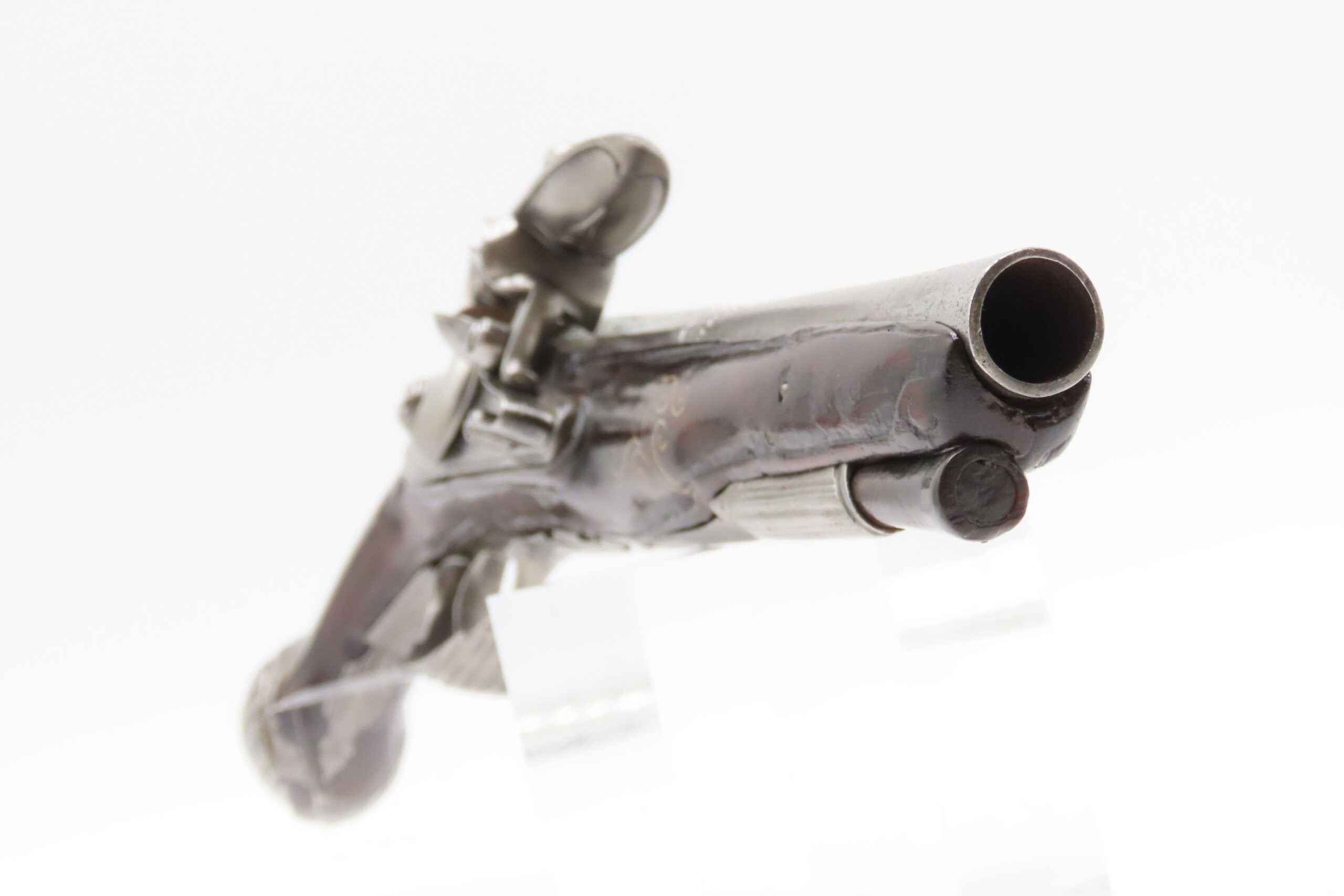 BRACE of BRASS & SILVER INLAID Antique OTTOMAN Flintlock HOLSTER Pistols “M.A. GIVRATI” Marked Mid to Late 1700s Pistols - Image 30