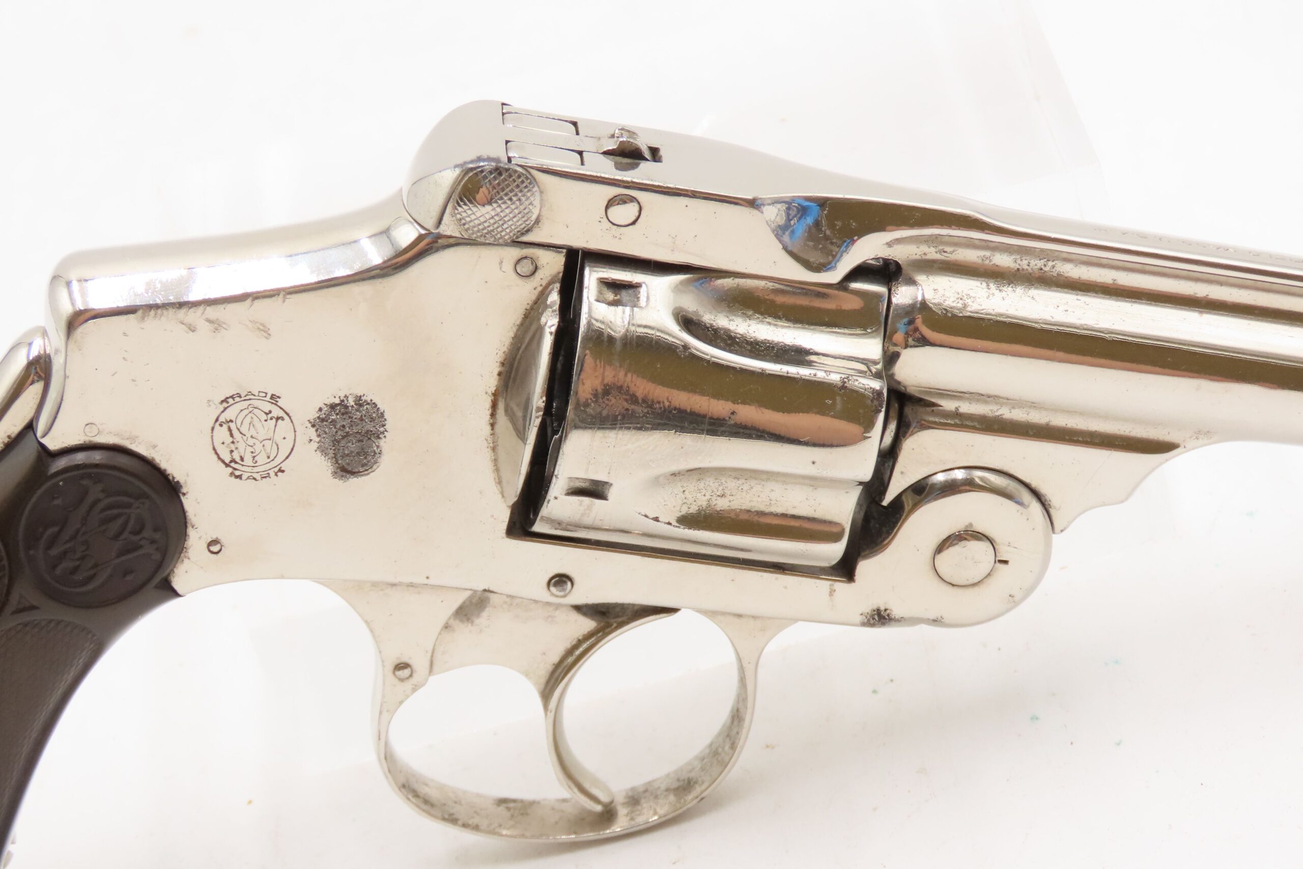 New Departure SMITH & WESSON .38 Safety Hammerless SELF DEFENSE Handgun C&R S&W CONCEAL & CARRY Revolver NICKEL FINISH - Image 18
